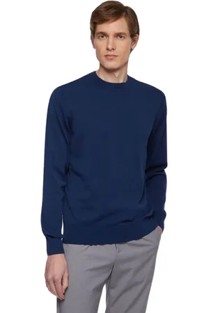 Brooks Brothers Homme, Pulls, Bleu, Taille: S Pull en coton bleu