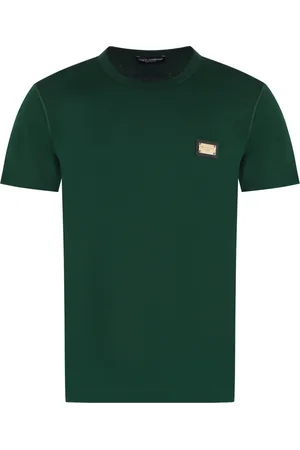 Dolce & Gabbana Homme, Tops, Vert, Taille: S T-shirt en coton côtelé