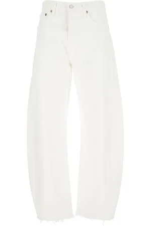 AGOLDE Femme, Jeans, Blanc, Taille: W25 Jean Blanc Luna avec Logo Patch