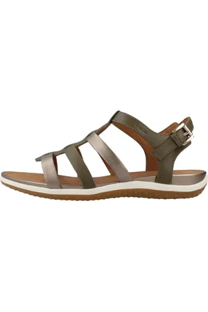 Geox Femme, Chaussures, Vert, Taille: 40 EU Sandales Plates Vega