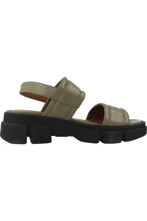 Geox Femme, Chaussures, Vert, Taille: 37 EU Sandales Plates Lisbona