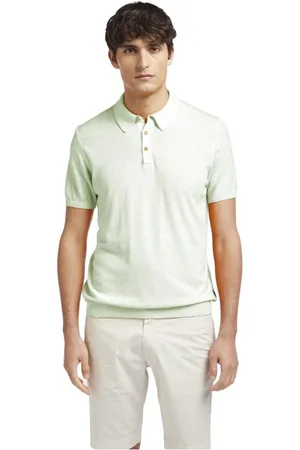 At.p.Co Homme, Tops, Vert, Taille: XL Polo en Coton Vert avec Trois Boutons