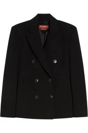 Max Mara Femme, Vestes, Noir, Taille: 34 FR Blazer croisé en cady avec silhouette en sablier