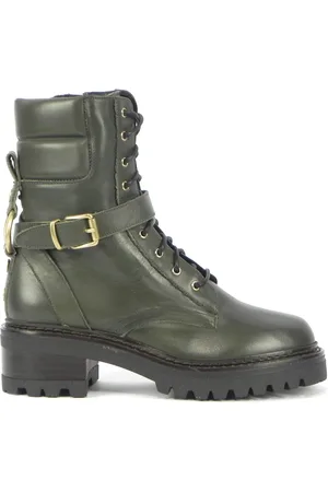 Bervicato Femme, Chaussures, Vert, Taille: 36 EU Bottes de cheville lacé