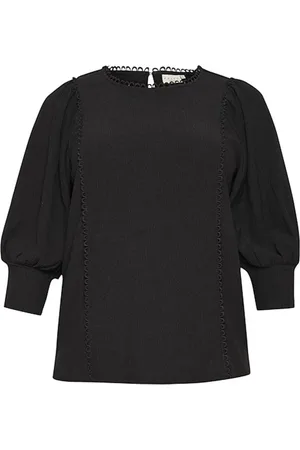 Kaffe Femme, Blouses et Chemises, Noir, Taille: 40 FR Noir Profond Blouse en Jersey avec Détails Brodés