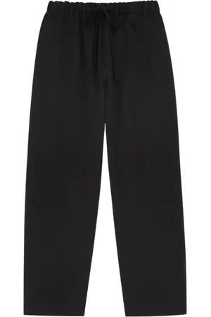 Maison Margiela Femme, Pantalons, Noir, Taille: 36 FR Pantalon à Cordon de Serrage en Mélange de Laine Vierge