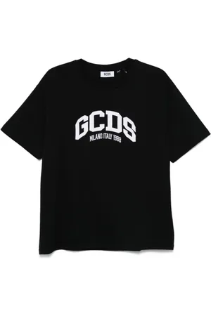 GCDS Homme, Tops, Noir, Taille: S T-Shirt Oversize Noir avec Logo Lounge