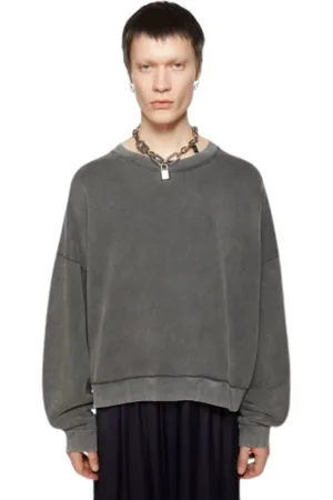 Acne Studios Homme, Sweatshirts et sweats à capuche, Gris, Taille: 2XS Pull Ras du Cou