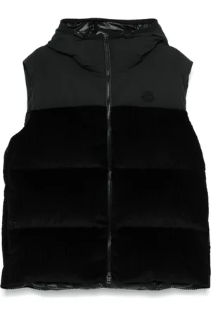 Moncler Homme, Vestes, Noir, Taille: L Gilet Noir Matelassé en Duvet d`Oie