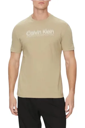 Calvin Klein Homme, Tops, , Taille: L Double Logo T-Shirt Col Rond