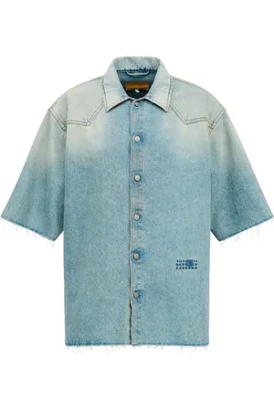 Maison Margiela Homme, Chemises, Bleu, Taille: M Chemise en jean à manches courtes