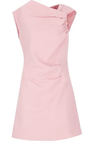 Msgm Femme, Robes, Rose, Taille: 36 FR Robe Rose en Viscose avec Drapé Latéral