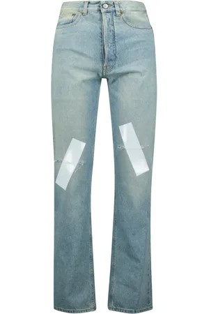 Maison Margiela Femme, Jeans, Bleu, Taille: W27 Jean à Bandes Adhésives