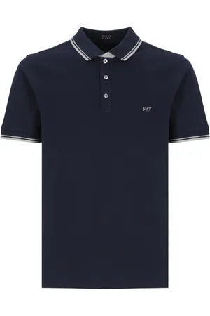 FAY Homme, Tops, Bleu, Taille: XL Polo Bleu avec Logo Brodé