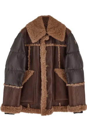 Moncler Homme, Vestes, Brun, Taille: L Veste Élégante en Fausse Fourrure