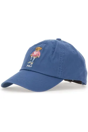 Ralph Lauren Homme, Accessoires, Bleu, Taille: ONE Size Casquette de Baseball en Coton avec Logo Ours