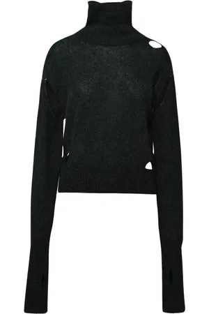 Maison Margiela Femme, Pulls, Vert, Taille: 40 FR Pull Col Roulé Gris Mélange Alpaga