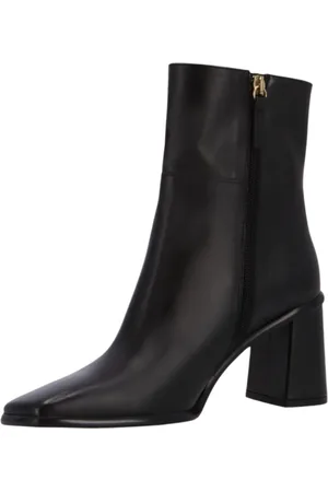 ALOHAS Femme, Chaussures, Noir, Taille: 38 EU Bottines en cuir noir à talon bloc