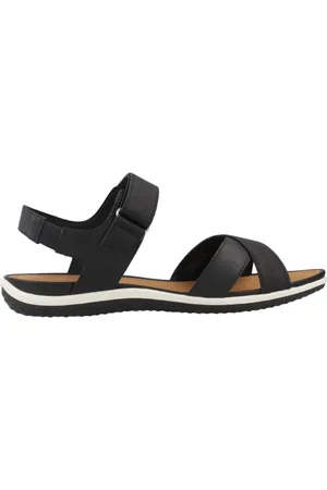 Geox Femme, Chaussures, Noir, Taille: 37 EU Vega Sandales Plates