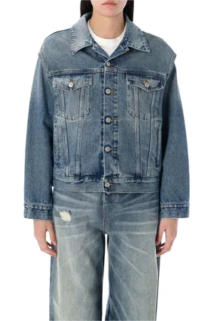 Maison Margiela Femme, Vestes, Bleu, Taille: 38 FR Veste Coupe Manches en Denim