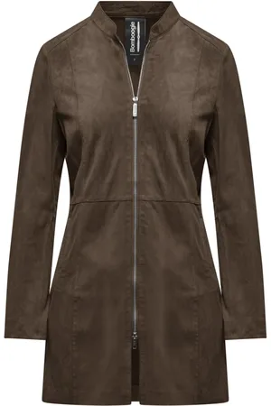 Bomboogie Femme, Vestes, Brun, Taille: 38 FR Naly Long Leather Coatt