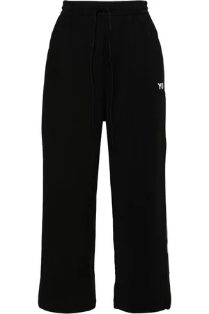 Y-3 Femme, Pantalons, Noir, Taille: 38 FR Pantalon en Coton Noir/Blanc à Cordon