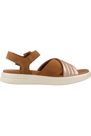 Geox Femme, Chaussures, Brun, Taille: 37 EU Sandales plates élégantes pour femmes