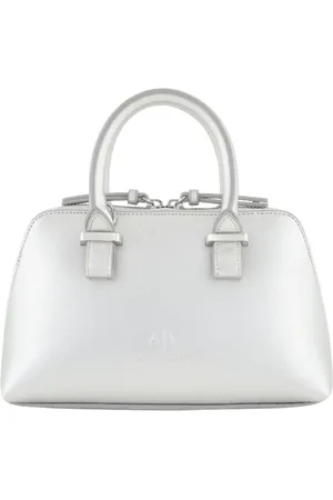 Armani Exchange Femme, Sacs, Gris, Taille: ONE Size Sac Argent Logo Haut Zip