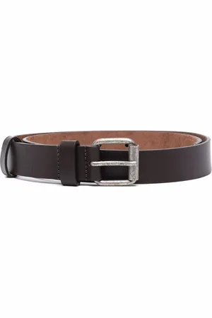Aspesi Femme, Accessoires, Brun, Taille: M Ceinture en cuir noir avec détails argentés