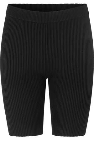 Samsøe Samsøe Femme, Shorts, Noir, Taille: 42 FR Short Cycliste Côtelé en Maille