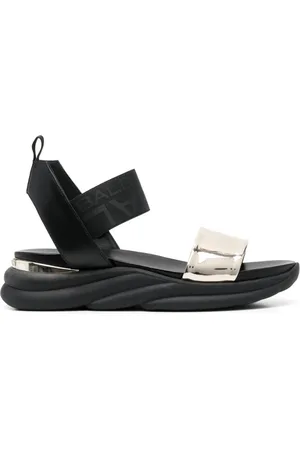 BALDININI Femme, Chaussures, Gris, Taille: 37 EU Flat Sandales