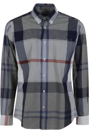 Barbour Homme, Chemises, Vert, Taille: L Chemise Ajustée en Coton Marine