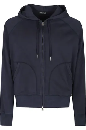 Tom Ford Homme, Sweatshirts et sweats à capuche, Bleu, Taille: M Sweat à capuche zippé élégant