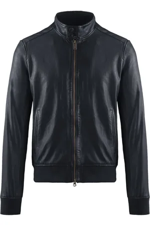 Bomboogie Homme, Vestes, Gris, Taille: S Friz Leather Bomber Jacket