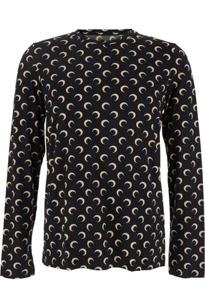 Marine Serre Homme, Tops, Noir, Taille: M Haut noir Moon Jersey Regular
