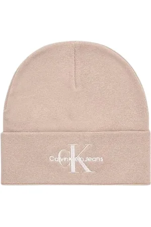 Calvin Klein Femme, Accessoires, , Taille: ONE Size Bonnet en Coton avec Logo Minimaliste