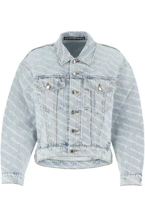 Alexander Wang Femme, Vestes, Bleu, Taille: 36 FR Veste en jean imprimé