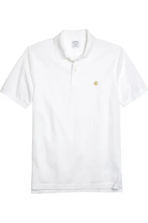 Brooks Brothers Homme, Tops, Blanc, Taille: XL Polo Slim-fit à Manches Courtes en Coton Supima