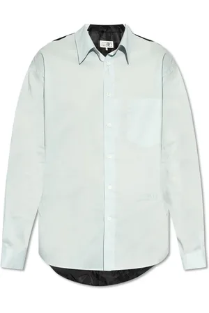 Maison Margiela Homme, Chemises, Bleu, Taille: S Chemise en matières combinées