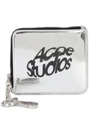 Acne Studios Homme, Accessoires, Gris, Taille: ONE Size Sac bandoulière en cuir argenté