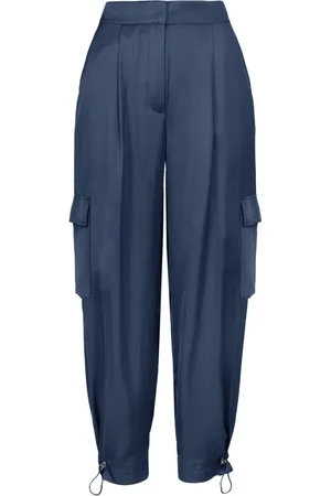 Bomboogie Femme, Pantalons, Bleu, Taille: 40 FR Rayon satin cargo pants