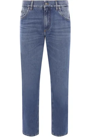 Dolce & Gabbana Homme, Jeans, Bleu, Taille: M Jean Denim Bleu avec Broderie DG