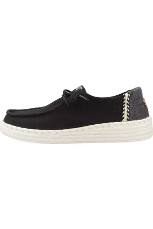 Hey dude Femme, Chaussures, Noir, Taille: 39 EU Chaussures à Lacets en Toile Tressée