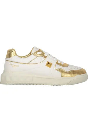 VALENTINO GARAVANI Homme, Chaussures, Blanc, Taille: 43 EU Baskets Basse en Cuir Métallique