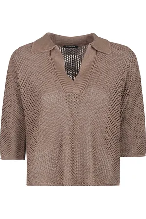 Canessa Femme, Tops, Brun, Taille: 40 FR Polo à Manches Courtes