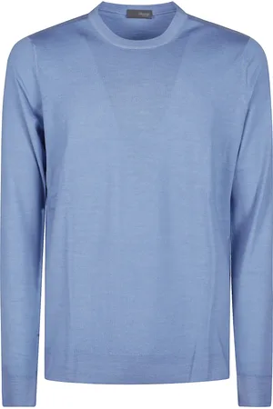 DRUMOHR Homme, Pulls, Bleu, Taille: 2XL Pull en Tricot Décontracté
