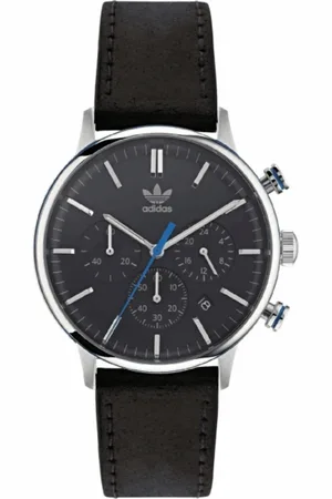 adidas Homme, Accessoires, Gris, Taille: ONE Size Montre en Acier Inoxydable Cuir Gris