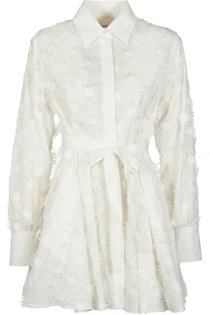 Msgm Femme, Robes, Blanc, Taille: 34 FR Robe Courte Brodée Blanche