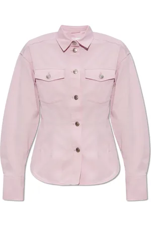 Samsøe Samsøe Femme, Blouses et Chemises, Rose, Taille: 36 FR Salix Denim Shirt