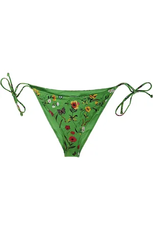 MC2 SAINT BARTH Femme, Maillots de bain, Multicolore, Taille: 40 FR Slip Vert Mer à Motifs Lacets